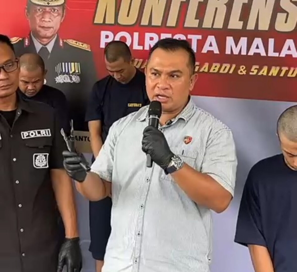 Kompol Muhammad Soleh Merilis Pengungkapan Curanmor Lowokwaru