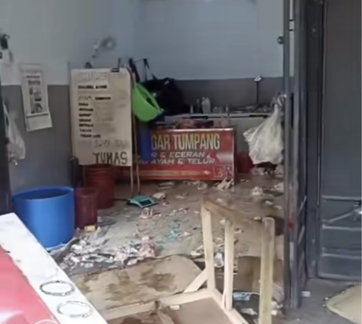 Lokasi Pembacokan Pegawai Bedak Ayam Di Pasar Madyopuro Malang